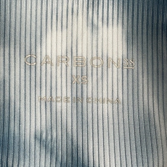 NWT Carbon 38 Ribbed Biker Short Long Length Stretch Gym High Rise Blue Sz XS - Picture 6 of 13